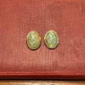 Vintage Jade Clip-On Earrings